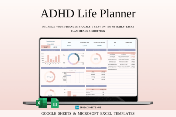 Download ADHD Planner Spreadsheet Template - Spread Collection
