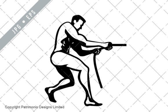 Download Male Nude Pulling Rope Side View Retro - Male Collection
